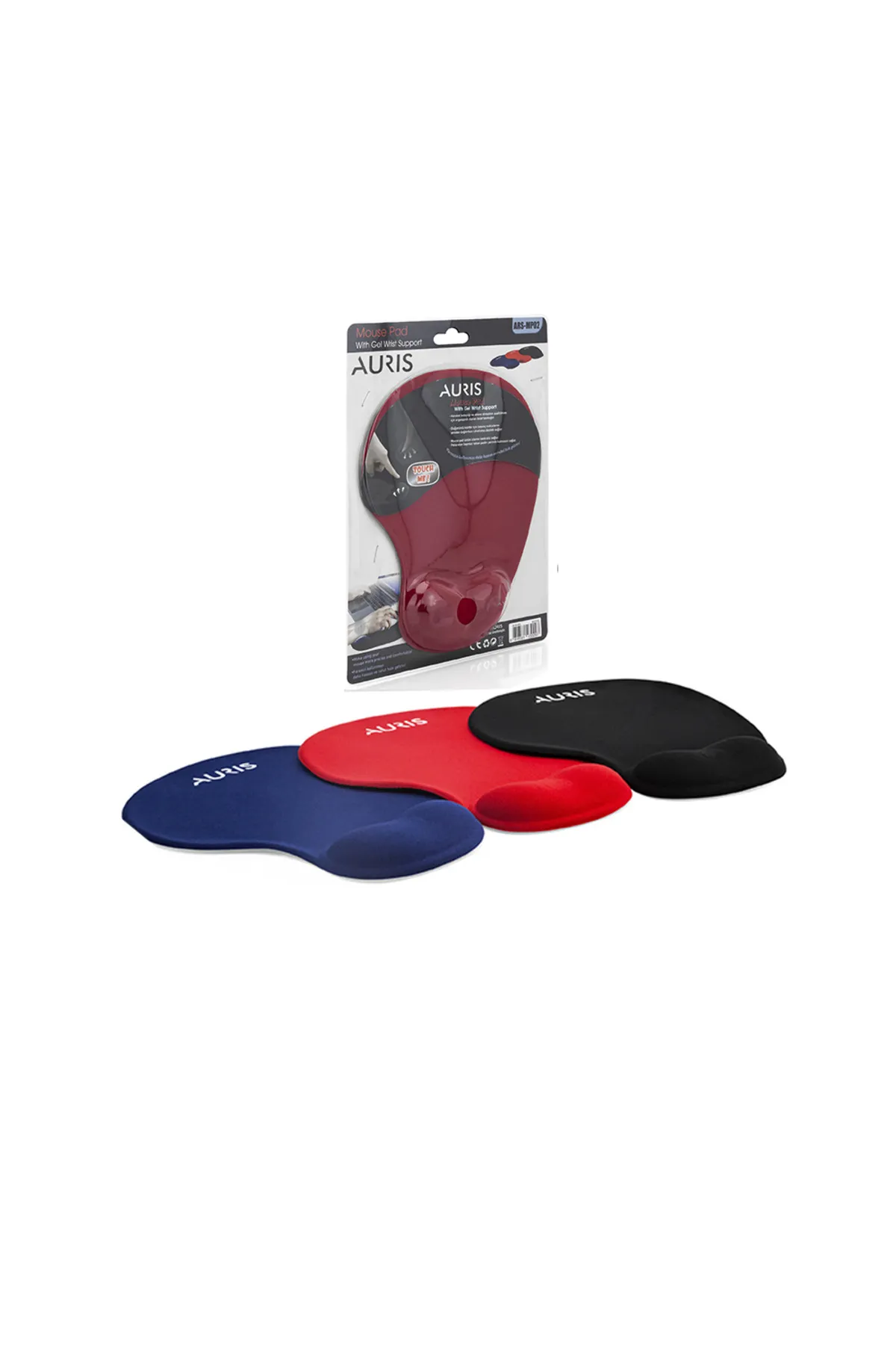 Auris ARS-MP02 Lacivert Bilek Destekli Mouse Pad Ergonomik, Rahat ve Konforlu Kullanım